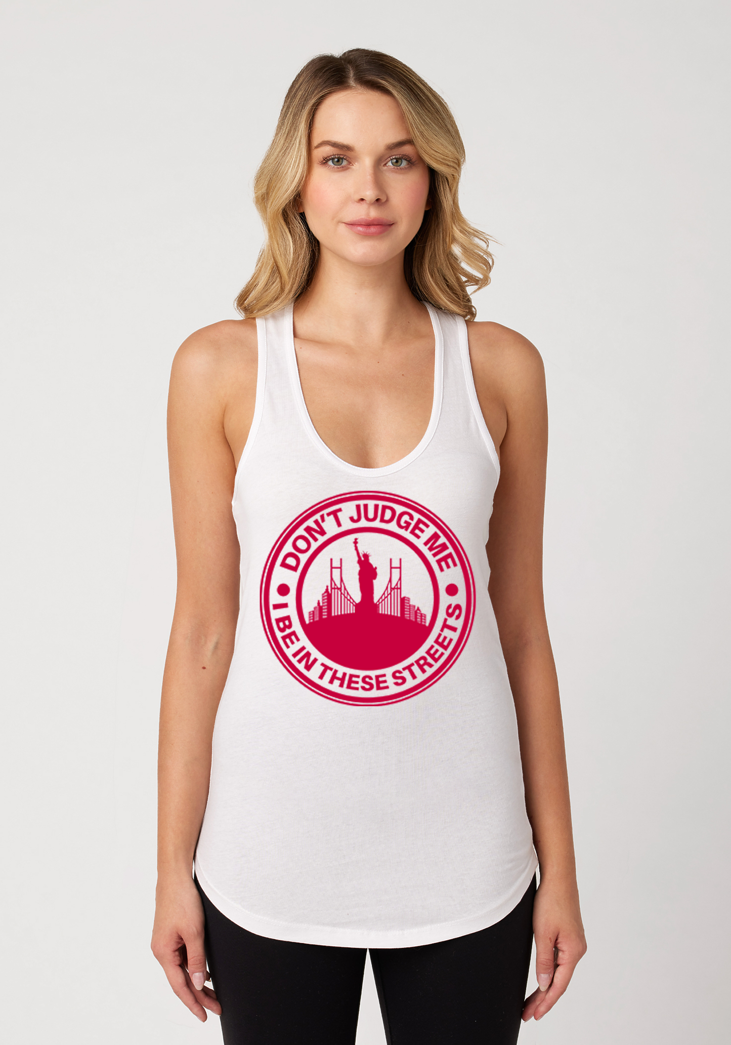 White Women's Racerback Tank - The City