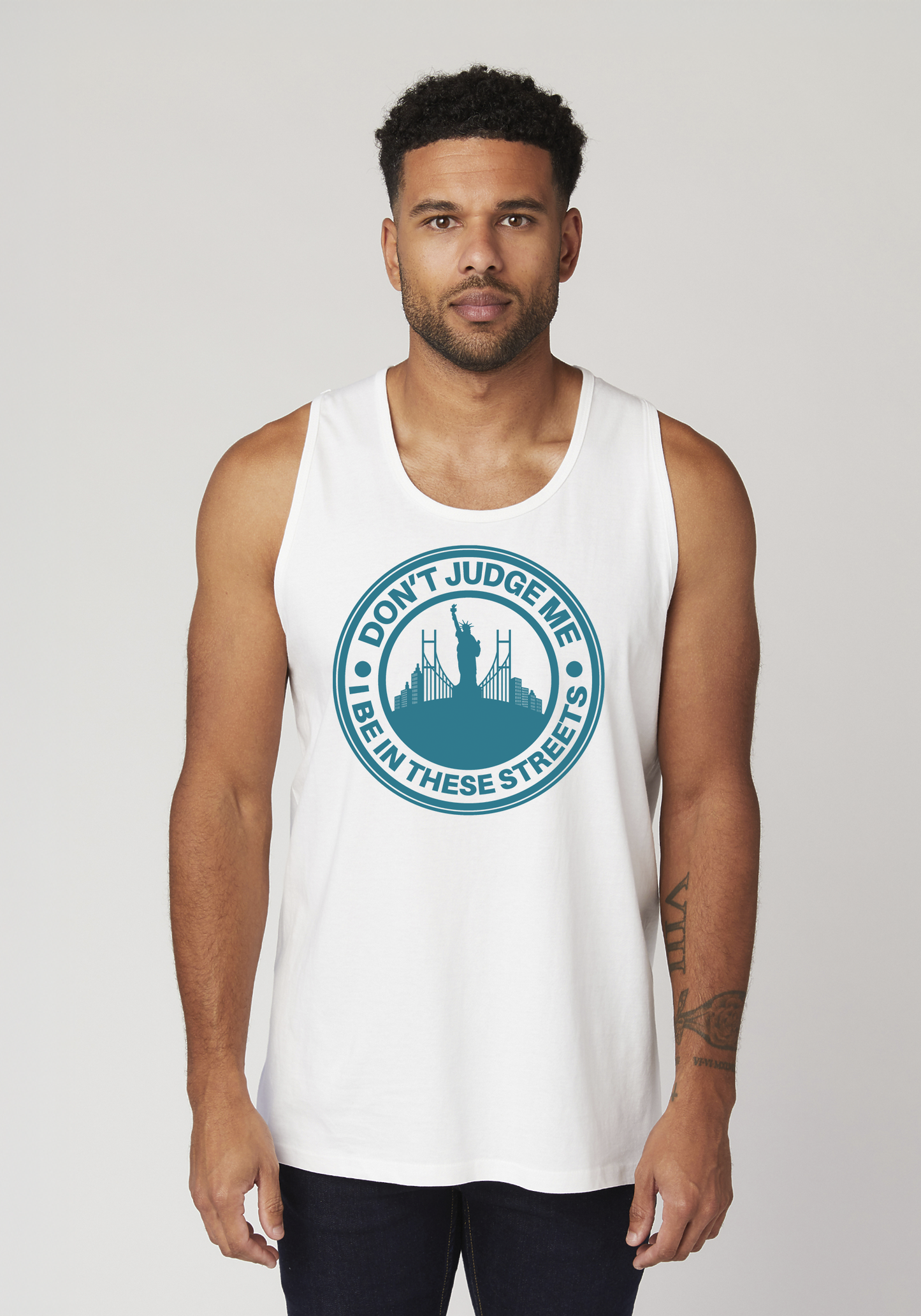 White Men's Tank Top - The City