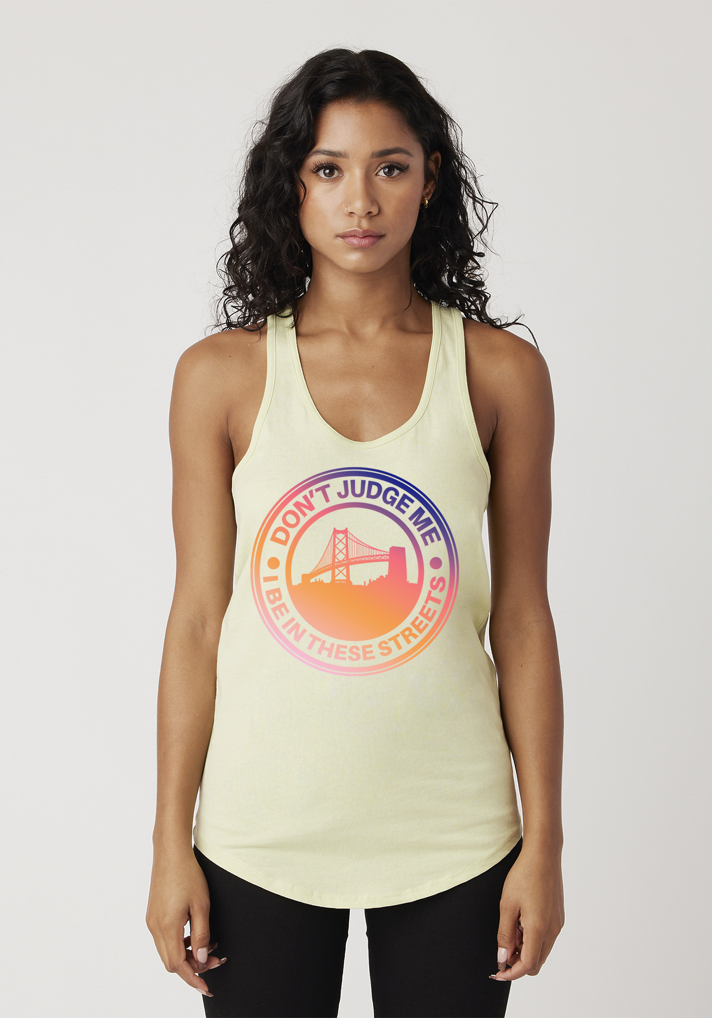 Yellow Women's Racerback Tank - The Town
