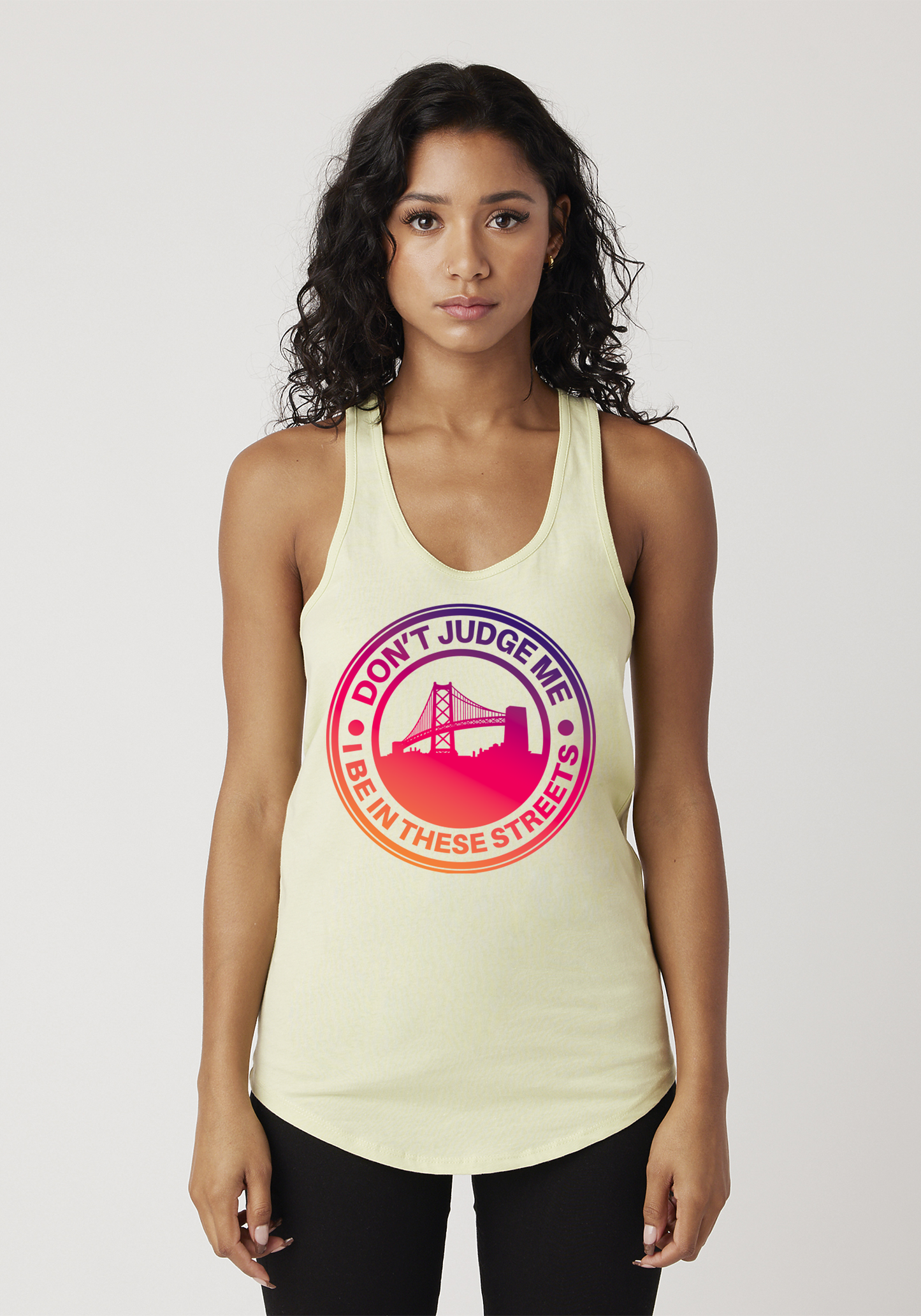 Yellow Women's Racerback Tank - The Town