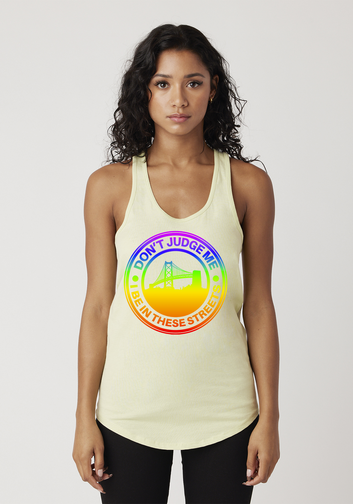Yellow Women's Racerback Tank - The Town
