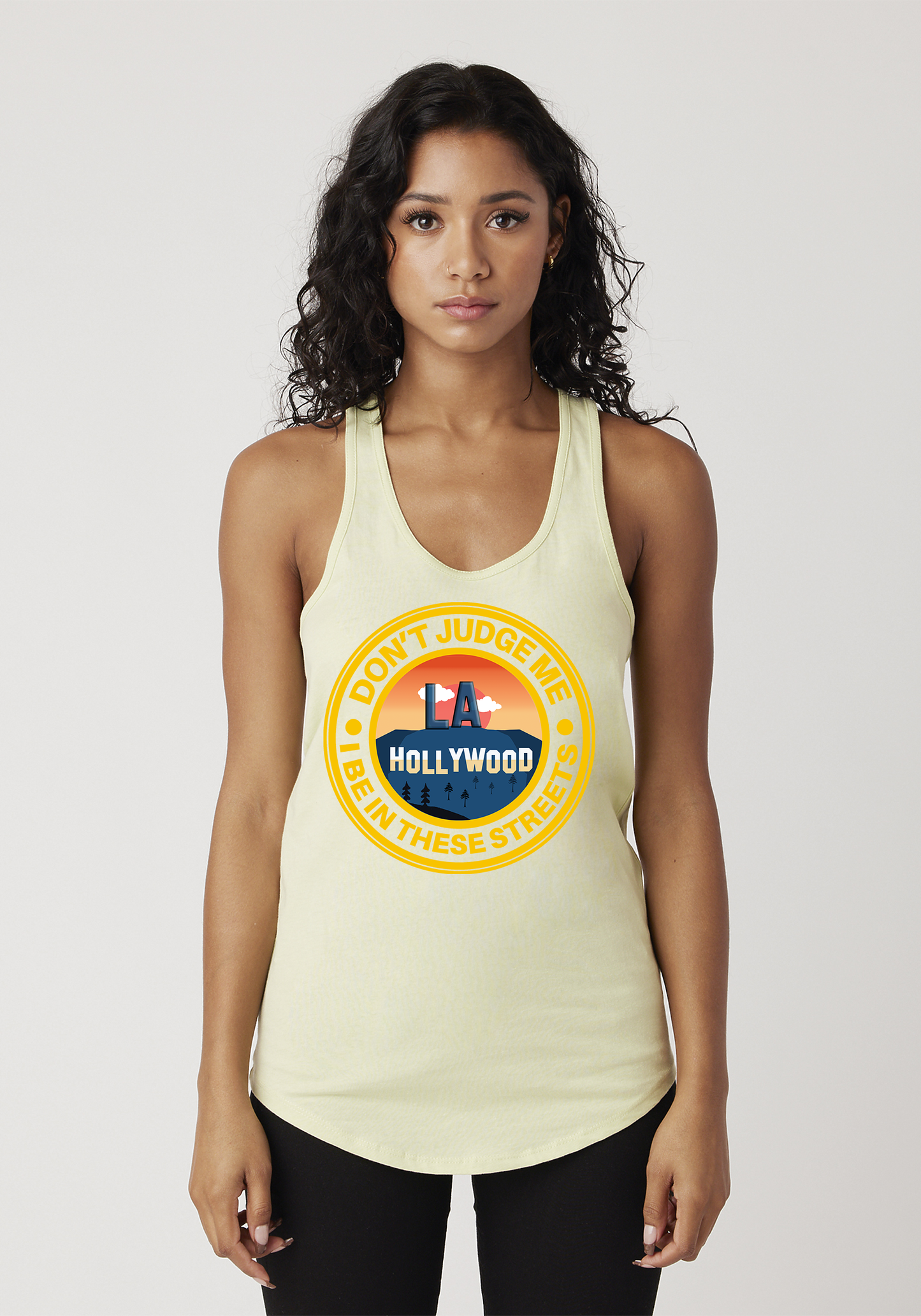 Yellow Women's Racerback Tank - Hollywood